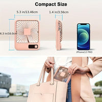 Portable USB Desktop Fan with Battery - Ultra-Quiet 5-Speed Adjustable & 180° Foldable Design, Digital Power Display, Polished Acrylic Finish, Compact for Home, Office, Travel, Air Conditioning, Portable Fan, Home Cooling, M - Buy online at  Vibe In Cart.