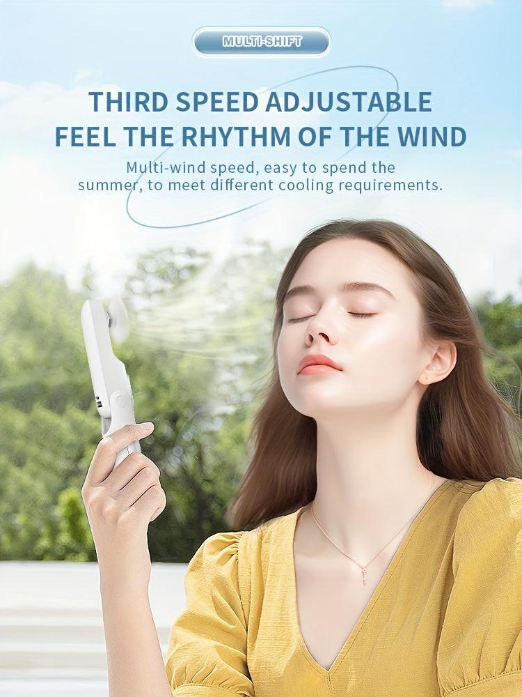 Compact And Portable Mini Fan That Folds, Featuring a High-Capacity, Extended Usage Time, Powerful Airflow, And Multifunctional Capabilities Including an Emergency Power Bank And Flashlight. Ideal for Outdoor Activities, Camp - Buy online at  Vibe In Cart.