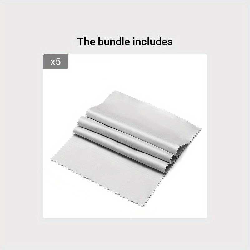 White and Black Microfiber Cleaning Cloth, 5.51 x 5.51 Inches for Electronics