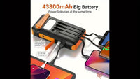 4000mAh Large Capacity Power Bank, Multi-functional Mobile Phone Charger, Can Carry Multiple Charging Cables To Charge Multiple Devices At The Same Time, Equipped With Solar Charging, USB Charging And Hand-crank Charging, Can - Buy online at  Vibe In Cart.