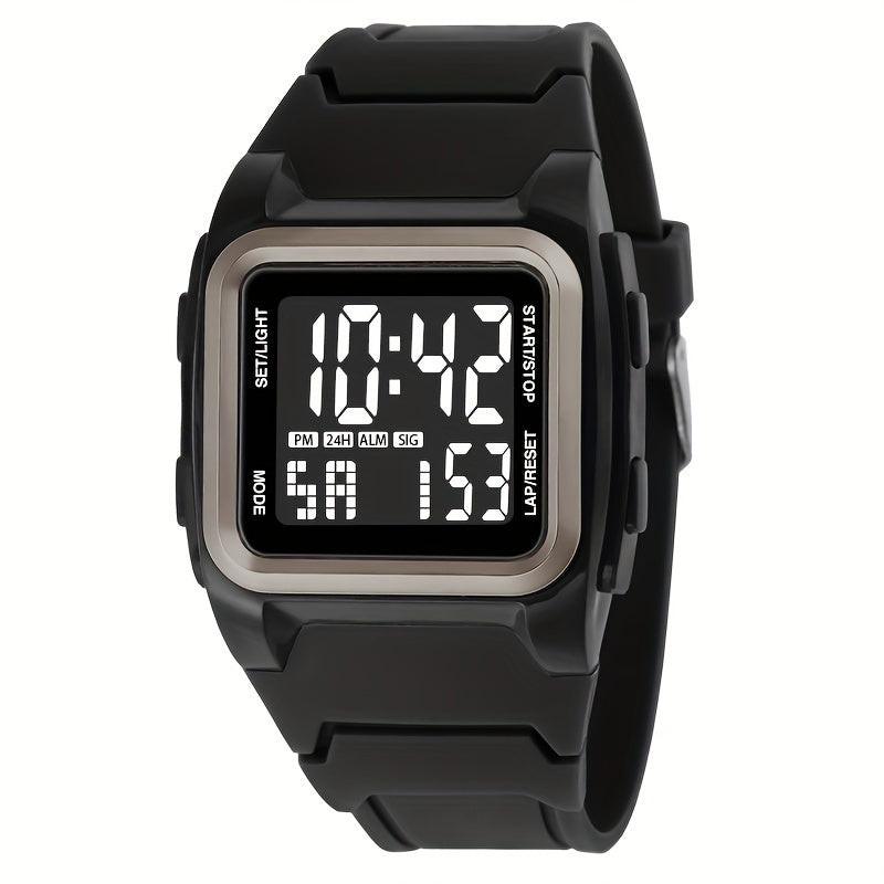 Stylish Square Large Screen Sports Electronic Watch, Night Light Wrist Watch, Suitable For Boys And Girls, Birthday Gift - Buy online at  Vibe In Cart.