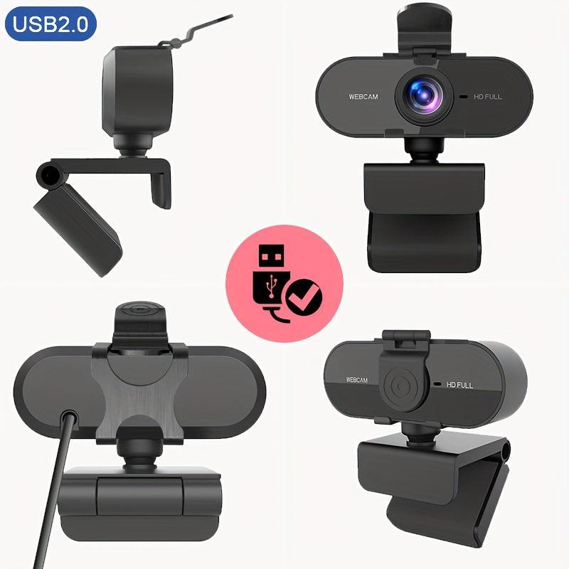 1080P Full HD Webcam with Built-In Microphone, Plug And Play, Privacy Cover, Stand, Suitable for Meetings, Game Streaming, Voice Calls, Online Classes, And Home Office Use, High-Definition Video, Easy Installation, Computer C - Buy online at  Vibe In Cart.
