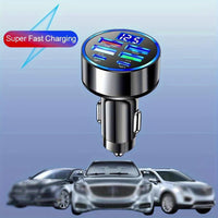 New Multi-Port Fast Charging Car Charger, Auto Charger, Quick Charge, 2PD with 4 USB Ports, Digital Display, Car Fast Charger, 6-in-1 Phone Charger Head, Car Phone Adapter Auto Accessory - Buy online at  Vibe In Cart.