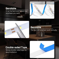 16.4 Feet LED Motion Sensor Light Strip - USB Powered, Self-Adhesive, Floating Bed Light Strip, Flexible White Light Suitable for Bed Edges, Mirrors, Cabinets, And Stairs. - Buy online at  Vibe In Cart.