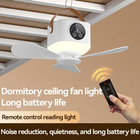 Portable Camping Fan with Light, Free Hook & Optional Tripod | Quiet USB Rechargeable Fan with Remote, Adjustable Speed & Brightness | Long Life, Outdoor Tent Fan for Bedroom, Dorm, Travel - Buy online at  Vibe In Cart.