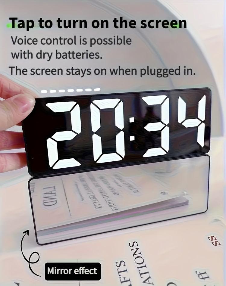 1pc Creative Mirror Digital Alarm Clock | LED Display, Temperature Time Date, USB Plug In, Silent, Portable, Ideal for Home Office Decoration, Perfect Gift for Christmas And Valentine'S Day - Buy online at  Vibe In Cart.