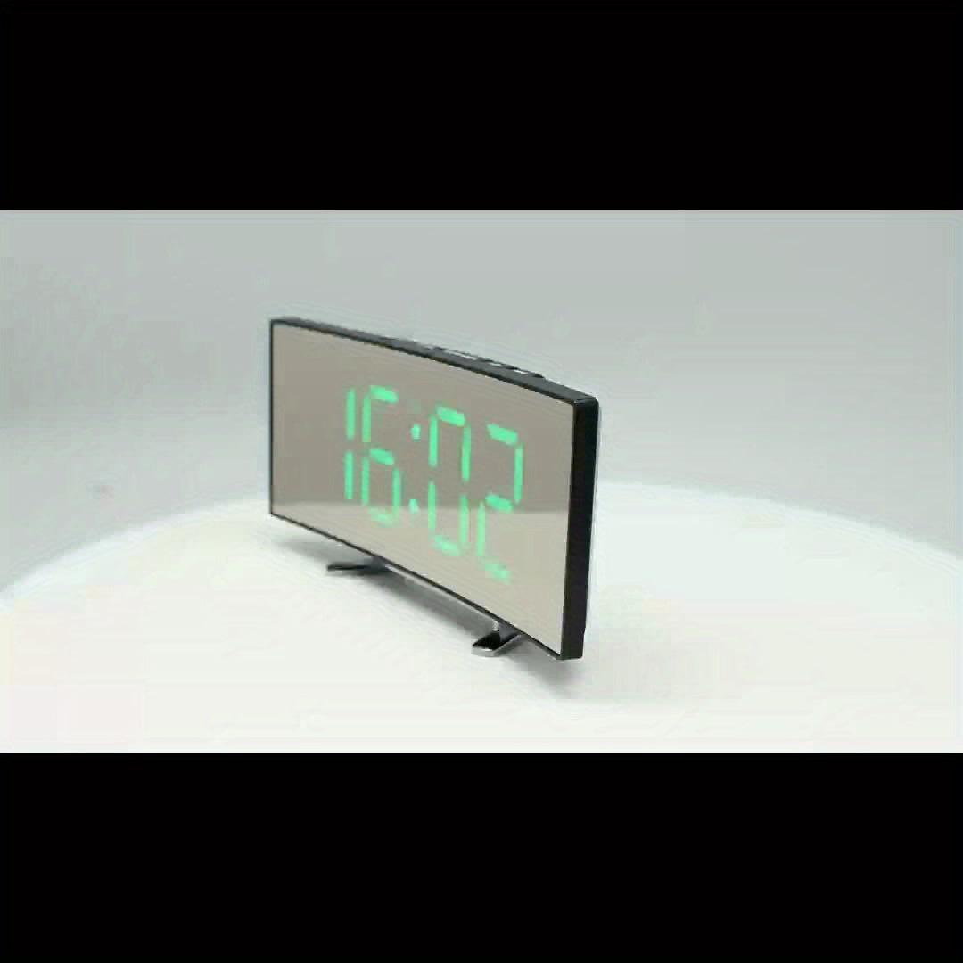 Creative LED Curved Screen Mirror Alarm Clock, Multifunctional Silent Smart Desktop Clock, Christmas Valentine's Day New Year Holiday Gift, 1 pc - Buy online at  Vibe In Cart.