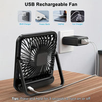 Portable USB Desktop Fan with Battery - Ultra-Quiet 5-Speed Adjustable & 180° Foldable Design, Digital Power Display, Polished Acrylic Finish, Compact for Home, Office, Travel, Air Conditioning, Portable Fan, Home Cooling, M - Buy online at  Vibe In Cart.