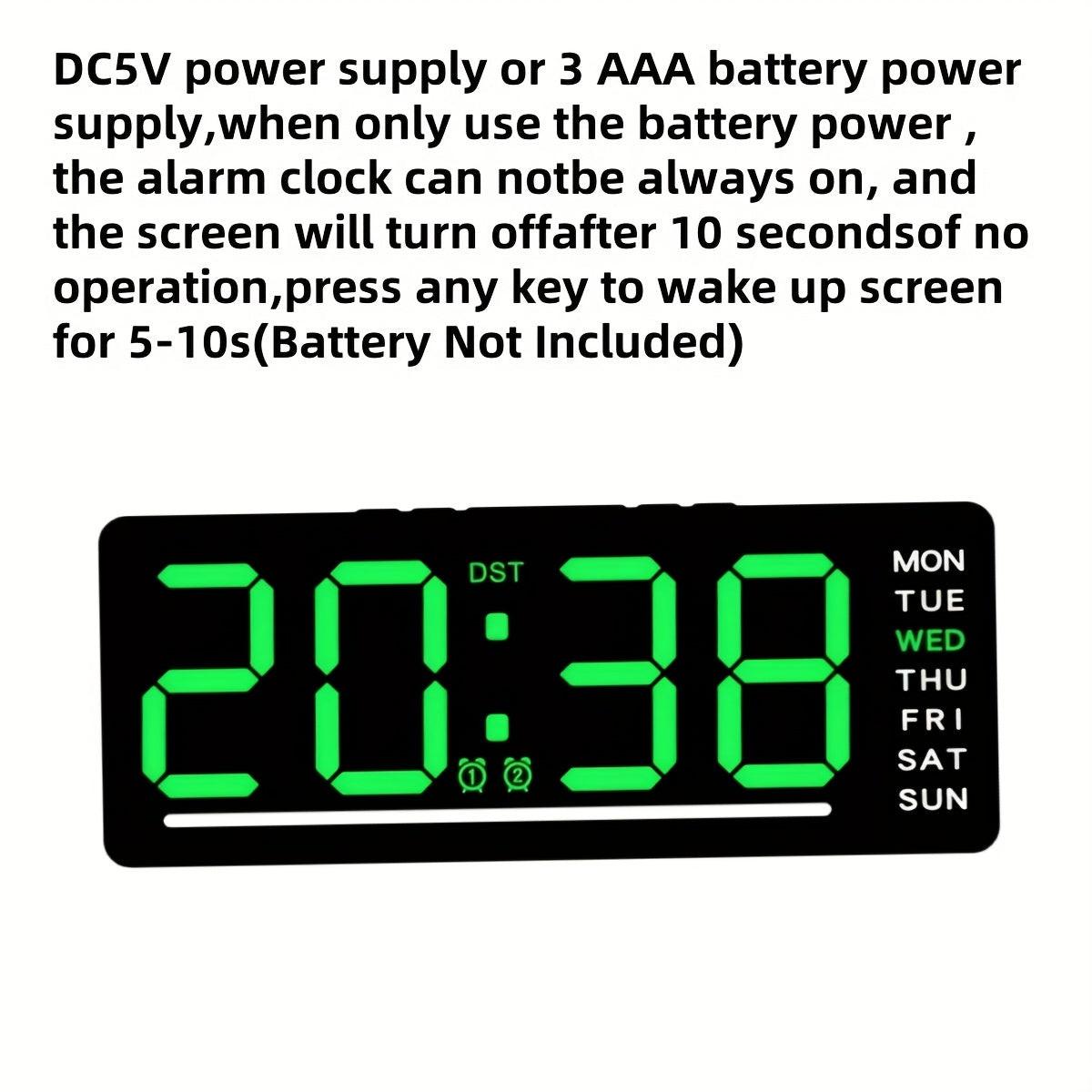 [Dual Alarm Clock] 1PCS Fashionable Large Digital Dual Alarm Clock with Mirror, Weekday Display, Snooze Function, Minimalist Design, USB-Powered Desk Clock for Living Room, Bedroom, Study, Office, Home Decor Art Piece - Buy online at  Vibe In Cart.