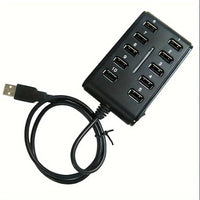 1pc Portable General Purpose Work Home With Switch ABS Plastic Double Row Ten Port USB HUB - Buy online at  Vibe In Cart.