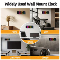 16.2'' Large Digital Wall Clock with Remote Control | Big LED, Dual Alarm, 8 RGB Colors, Auto Brightness, Date, Auto DST, Temperature, Night Light, Gym Clock for Living Room, Bedroom, Office Wall Decor - Maxstar - Buy online at  Vibe In Cart.