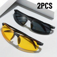 1/2pcs Night Vision Glasses Men Anti-Glare Driving Goggle Half Frame Fashion Glasses for Driver Day And Night Glasses Half Frame Design - Buy online at  Vibe In Cart.