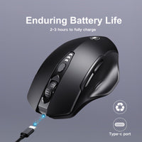 [UINEER Wireless Mouse] UINEER Rechargeable Tri-Mode Wireless Mouse | Ergonomic Design, 6 Buttons, Visible Battery Level, BT 4.0, 5.0 & USB | Office & Learning Mouse - Buy online at  Vibe In Cart.