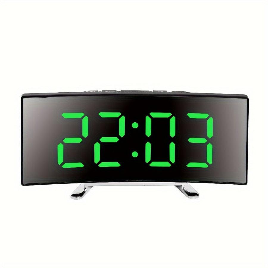 Creative LED Curved Screen Mirror Alarm Clock, Multifunctional Silent Smart Desktop Clock, Christmas Valentine's Day New Year Holiday Gift, 1 pc - Buy online at  Vibe In Cart.