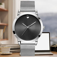 Men' Minimalist Stainless Steel with Analog - Quartz Movement Round Wristwatch Suitable for Casual Attire, Casual & Professional, & Low-Maintenance, Ideal Gift for Men - Buy online at  Vibe In Cart.