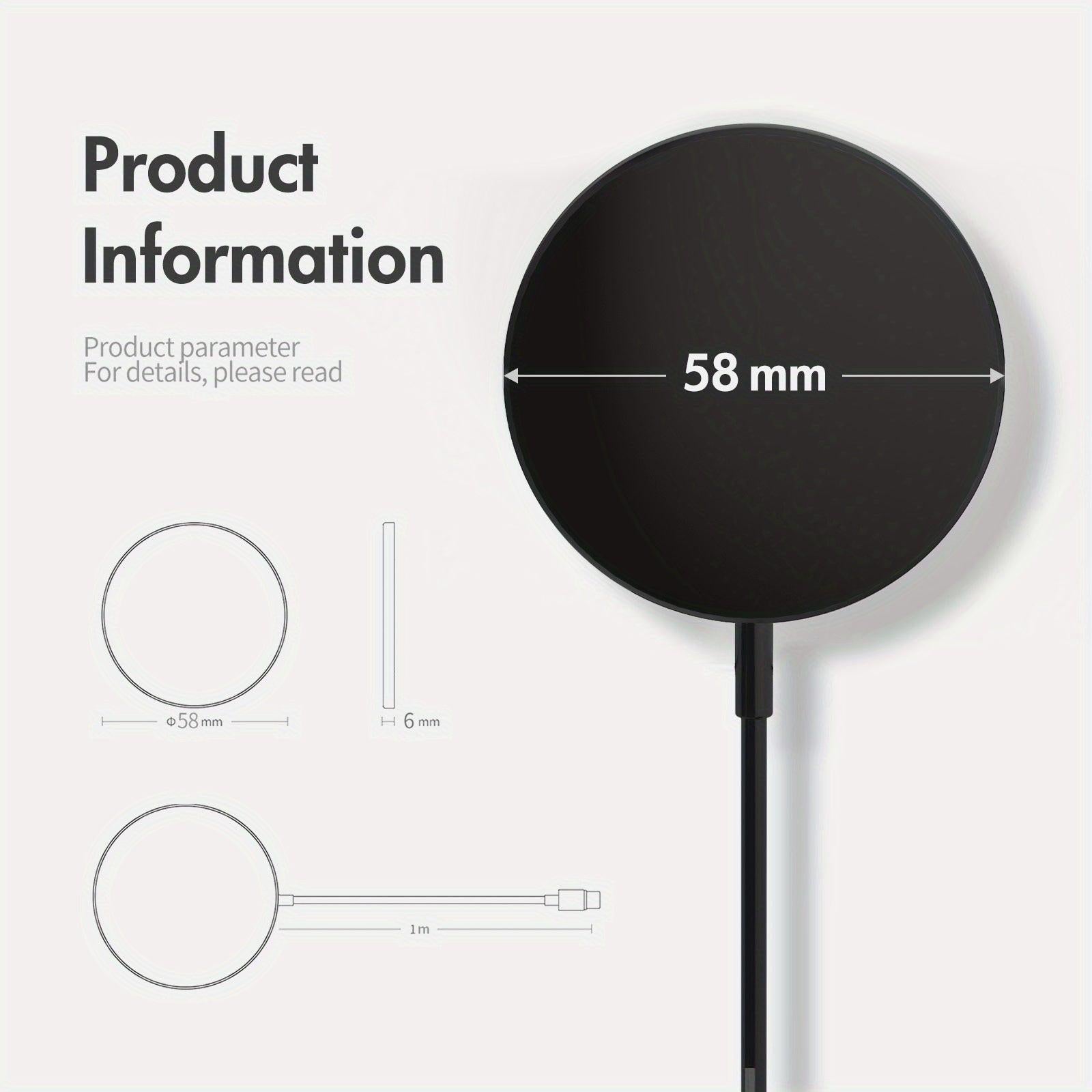 15W Max Fast Charging Magnetic Wireless Charger, Portable Travel Charging Pad With USB-C, Compatible For IPhone 17/17 Air/16/15/14/13/12/11/X/Pro Max/Pro/Plus, For Airpods 4 3 2 Pro Series And Multiple Devices - Buy online at  Vibe In Cart.