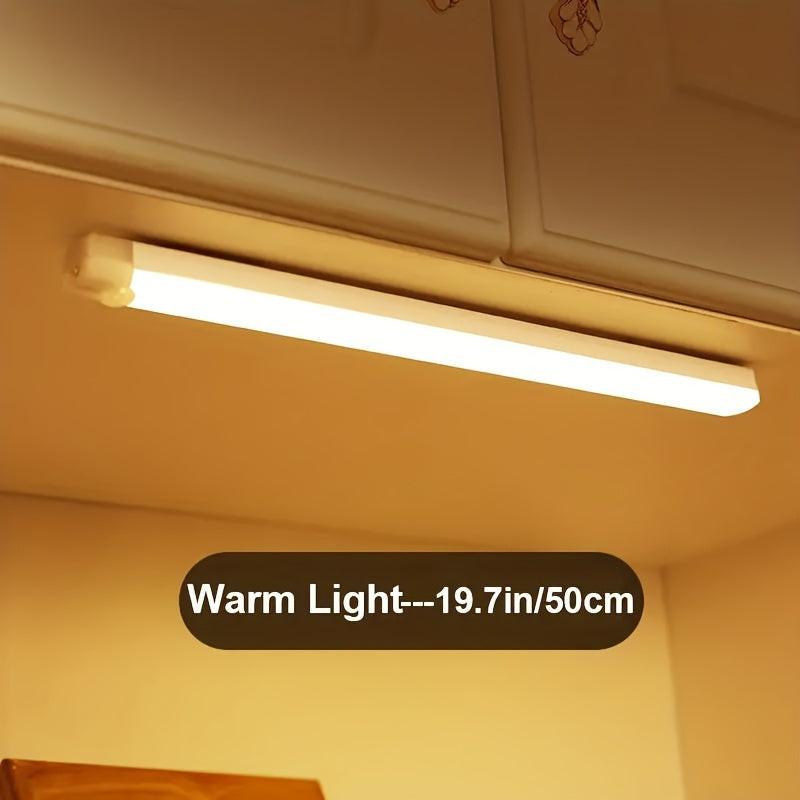 [Motion Sensor LED Light] 1pc White & Warm White Motion Sensor LED Light - Magnetic USB Rechargeable, 3.94"-19.69" Range, Battery/USB Powered, No Drill Required for RV, Kitchen, Wardrobe, Bedroom, Under Cabinet & Night Light - Buy online at  Vibe In Cart.