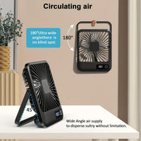 Portable USB Desktop Fan with Battery - Ultra-Quiet 5-Speed Adjustable & 180° Foldable Design, Digital Power Display, Polished Acrylic Finish, Compact for Home, Office, Travel, Air Conditioning, Portable Fan, Home Cooling, M - Buy online at  Vibe In Cart.