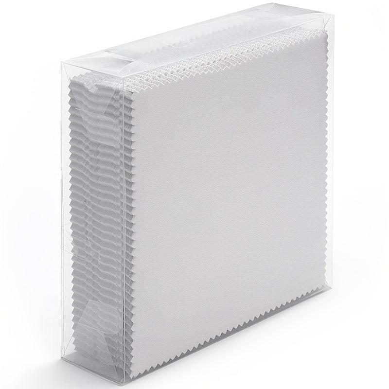 White and Black Microfiber Cleaning Cloth, 5.51 x 5.51 Inches for Electronics