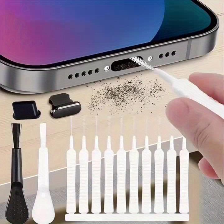 5/12/9/18pcs Phone & Computer Cleaning Kit with Charging Port/Speaker Hole Brush, Keyboard, Portable Mini Plunger for Smartphone, Tablet, Shower Head Unclogging - Plastic/Metal Device Maintenance Tool (Dust Plug & Cloth) - Buy online at  Vibe In Cart.
