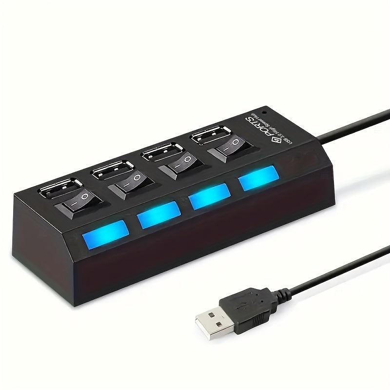 2pcs/1pc High-Speed 4/7 Port USB Splitter Hub, USB 2.0 Hub with Power Supply, Multi-Port Switch Hub Extension Dock, 11.81 Inch Cable - Buy online at  Vibe In Cart.