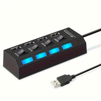 2pcs/1pc High-Speed 4/7 Port USB Splitter Hub, USB 2.0 Hub with Power Supply, Multi-Port Switch Hub Extension Dock, 11.81 Inch Cable - Buy online at  Vibe In Cart.