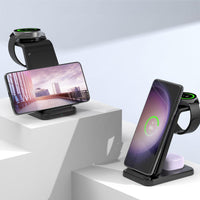 3in 1 Wireless Charger for Samsung, Fast Wireless Charging Station Stand Dock for Galaxy Ultra/S24/S24+/S23/S23+/S22/S21/S20/S20+/S10/S9/S9 Plus/S8/Note 20/10/9/8, for Galaxy Watch 7/6/6 Classic/5/5 Pro/4/3/2/Active, for Gala - Buy online at  Vibe In Cart.