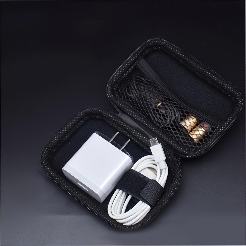 1pc Multifunctional Faux Leather Tech Accessory Organizer with Mesh Pocket, Portable Durable Travel Case for Multiple Devices Charging Cables and Earphones, Coin and Jewelry Box - No Battery - Buy online at  Vibe In Cart.
