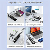 10-Port USB Hub Compatible for PS5/PS4/Xbox/PC/Mac - USB- External USB Adapter with 10 Individual Ports, USB- (No External Power Required), Fast Charging & Data Transfer, Compatible with USB Devices (Laptops, Keyboards, Mice) - Buy online at  Vibe In Cart.