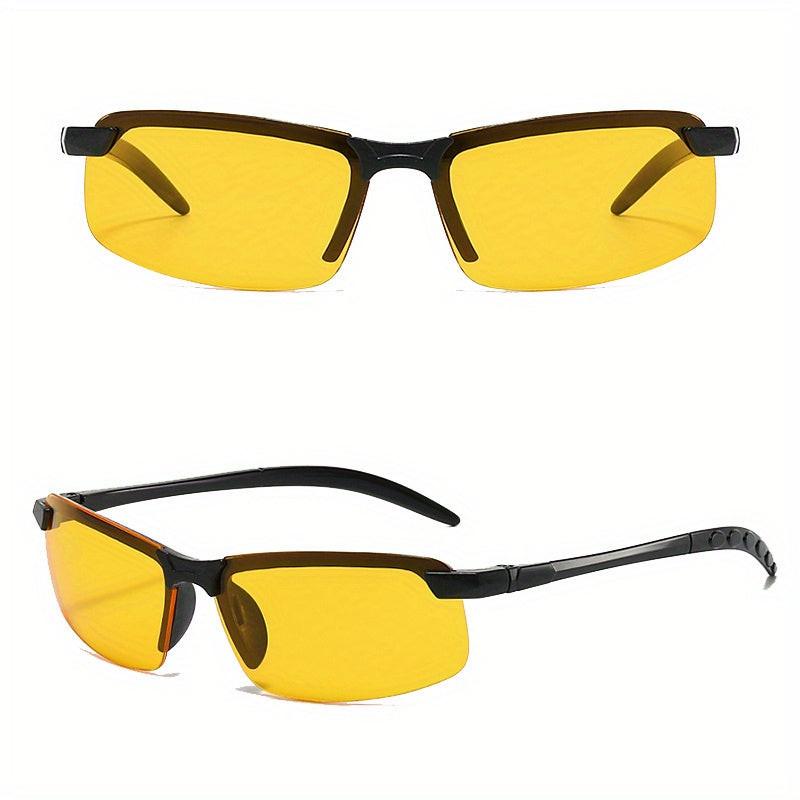 1/2pcs Night Vision Glasses Men Anti-Glare Driving Goggle Half Frame Fashion Glasses for Driver Day And Night Glasses Half Frame Design - Buy online at  Vibe In Cart.