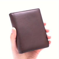 [Genuine Leather Card Holder] Genuine Leather Vintage Thin Vertical Short ID Credit Card Holder Wallet | 1pc for Men & Women, Solid Color, Lining, Non-Braided - Ideal for Thanksgiving, Father's Day, Christmas, Valentine's Day - Buy online at  Vibe In Cart.