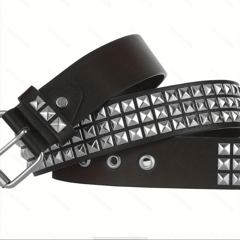 1pc Stylish PU Leather Rivet Pin Buckle Belt - Fashionable, Handsome, and Durable Accessory for Men - Ideal Gift Choice for Friends, Family, and Loved Ones - Buy online at  Vibe In Cart.