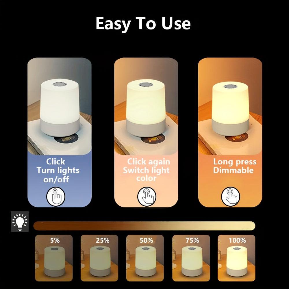 2025 Best-Selling Recommended Touch Bedside Lamp, Dimmable Desk Lamp, Three-Color Temperature White LED Light, USB Rechargeable, Portable Touch Night Light, Mini Night Light, Valentine's Day Gift, Bedroom Living Room Desk Dec - Buy online at  Vibe In Cart.