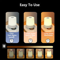 2025 Best-Selling Recommended Touch Bedside Lamp, Dimmable Desk Lamp, Three-Color Temperature White LED Light, USB Rechargeable, Portable Touch Night Light, Mini Night Light, Valentine's Day Gift, Bedroom Living Room Desk Dec - Buy online at  Vibe In Cart.