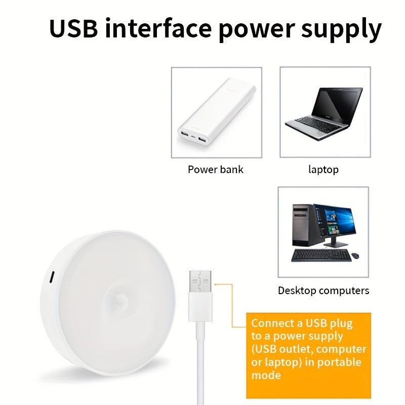 8 LED Rechargeable Motion Sensor Light Indoor, Adhesive Motion Sensor Night Light, White/Warm White, Suitable for Closets Cabinets Kitchens Hallways Stairs, Home Emergency Light, 1pc - Buy online at  Vibe In Cart.