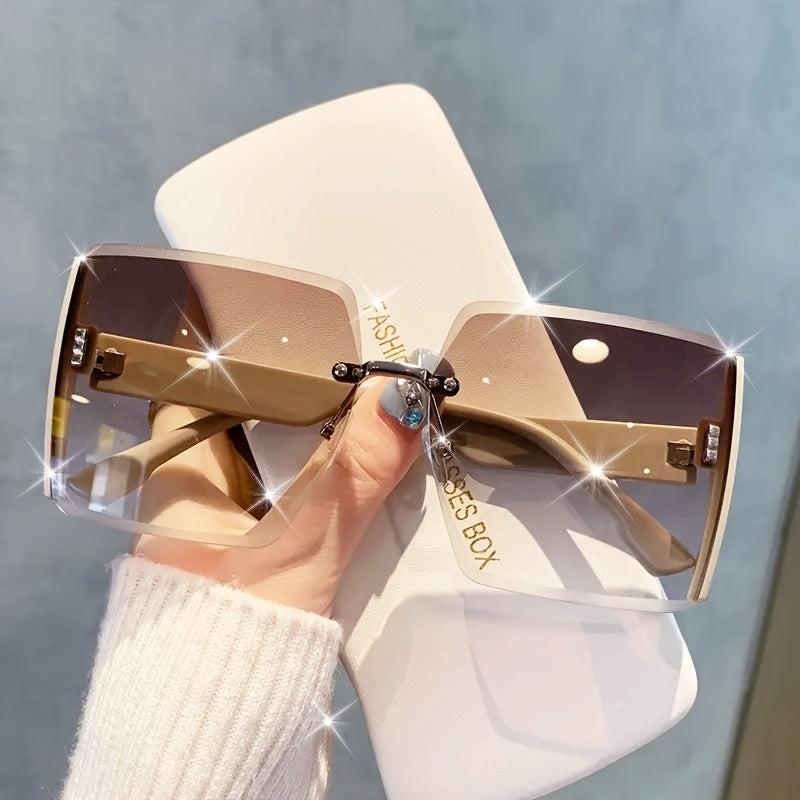 INWEG Trendy Oversized Glasses, Shades for Women, Large Frame Glasses with UV400 Protection for Driving, Beach Activities, And Everyday Fashion, Retro Square Glasses for Women, Trendy Large Frame Glasses - Buy online at  Vibe In Cart.