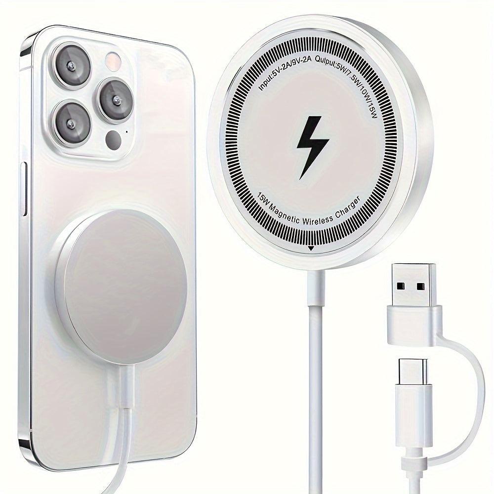 1pc Fast charging Fast-Charging Magnetic Wireless Charger 15W Pad for iPhone 16/15/14/13/12/11, Pro Max/Mini5W Samsung S24/S23/S23/S23 Ultra/S22/S22+/S22 U & for Airpods - Dual Input USB-C/A, Compatible, with Intelligent Over - Buy online at  Vibe In Cart.