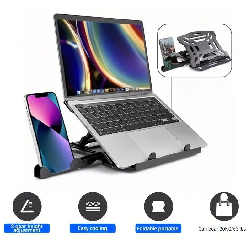 Portable Adjustable Laptop Stand - ABS Material, Height-Adjustable, Cooling Function, Rotatable Base for 13-15 Inch Laptops, Office Desk Accessory - Buy online at  Vibe In Cart.