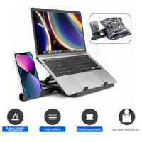 Portable Adjustable Laptop Stand - ABS Material, Height-Adjustable, Cooling Function, Rotatable Base for 13-15 Inch Laptops, Office Desk Accessory - Buy online at  Vibe In Cart.