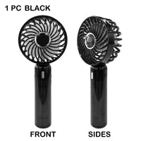 [USB Rechargeable] USB Rechargeable Mini Fan | 3-Speed Adjustable | Portable Handheld Fan | Indoor/Outdoor Travel | For Men & Women | Black | White - Buy online at  Vibe In Cart.