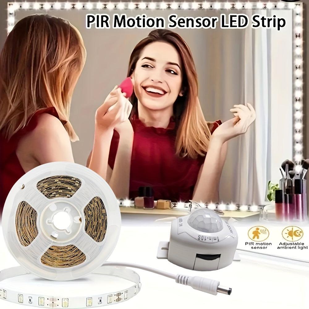 1 Roll LED Light Strip Motion Sensor Light, DC5V Warm White Light Body Sensor Light, 3.28ft To 16.4ft Flexible Light Strip, Suitable For Stairs, Corridors, Mirrors, Cabinets, Bedrooms And So On - Buy online at  Vibe In Cart.