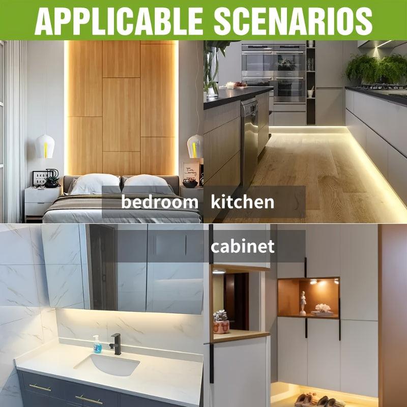 100cm/300cm/500cm Motion Sensor LED Strip Light, Battery-Powered Wall Mount for Wardrobe, Stairs, Pantry, Cabinet, Bed, Storage Cabinet, Powered, 3000K Warm White - Buy online at  Vibe In Cart.