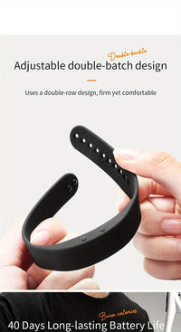 Unisex Digital Watch With Alarm, Pedometer, Timer, Luminous In White