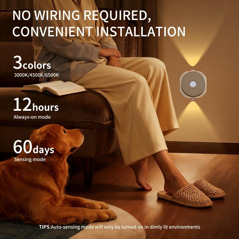 1pc Motion Sensor Light with USB Charging, Two-Way Switch, Adjustable Brightness & Color, Battery-Powered (), Freestanding Wall-Mounted Design for Entryway - Buy online at  Vibe In Cart.