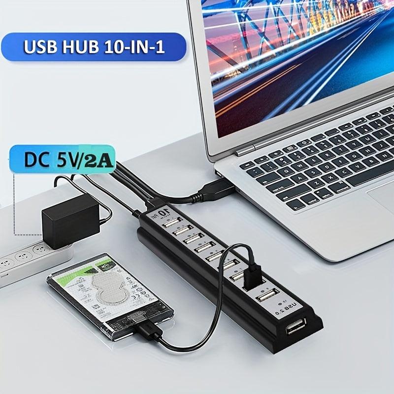 10-Port USB Hub Compatible for PS5/PS4/Xbox/PC/Mac - USB- External USB Adapter with 10 Individual Ports, USB- (No External Power Required), Fast Charging & Data Transfer, Compatible with USB Devices (Laptops, Keyboards, Mice) - Buy online at  Vibe In Cart.