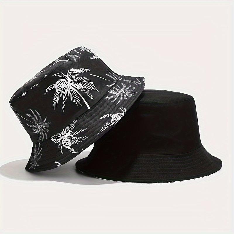 1pc Unisex Coconut Tree Print Bucket Hat - Bohemian Tropical Vacation Style, Breathable & Durable for Outdoor Beach, Casual Wear, Men & Women, Lightweight Headgear, Summer Accessory, Boho Chic, Comfortable Fit, Boho Fashion - Buy online at  Vibe In Cart.