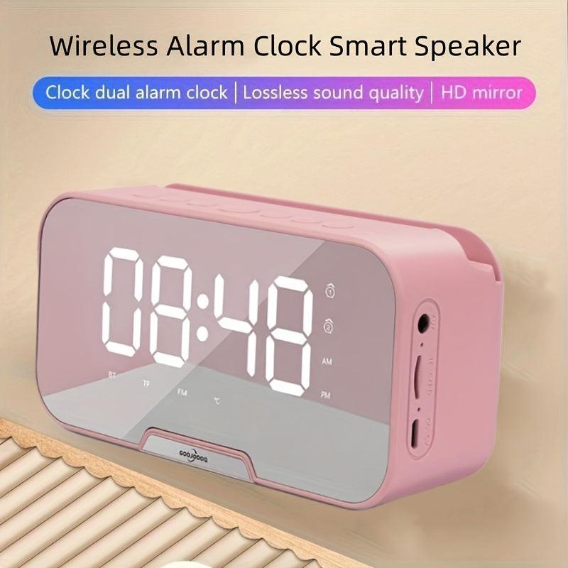 Portable Mini Wireless/FM Radio Speaker with Wireless Microphone, -Mode Mirror/Alarm Clock, Stereo Sound, & Loudspeaker Suitable for, Travel, Parties, Gifts - Buy online at  Vibe In Cart.