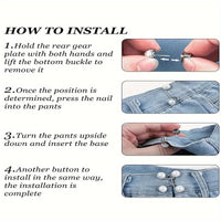 A Pair of Women'S White Floral Metal Fashion Decorative Waist Buttons, Adjustable And Removable, Perfect for Summer to Prevent Wardrobe Malfunctions, Suitable for Casual Wear And Gift Giving. - Buy online at  Vibe In Cart.