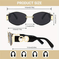 Vintage Oval Narrow Frame Sunglasses for Women and Men, Hexagonal Golden Metal Sunglasses with UV Protection - Buy online at  Vibe In Cart.