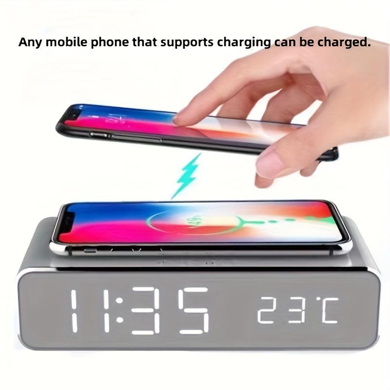 Wireless Charger with LED Alarm Clock and Thermometer Three-in-One Stylish Control Design Suitable for Home or Office Use - Buy online at  Vibe In Cart.
